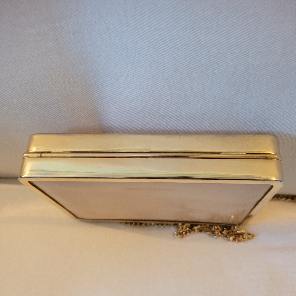 Vintage Elegant Gold and Cream Women's Clutch Spain Old Money - Picture 4 of 6